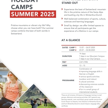 SUMMER CAMP 14 NGÀY TẠI THUỴ SỸ